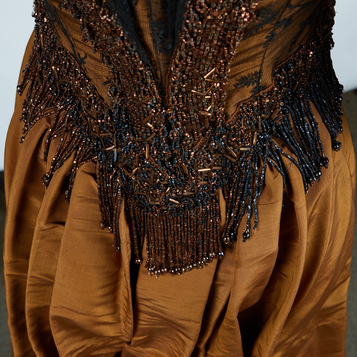 1890s Evening Dress w/ Lace & Beadwork - Image 8 of 8