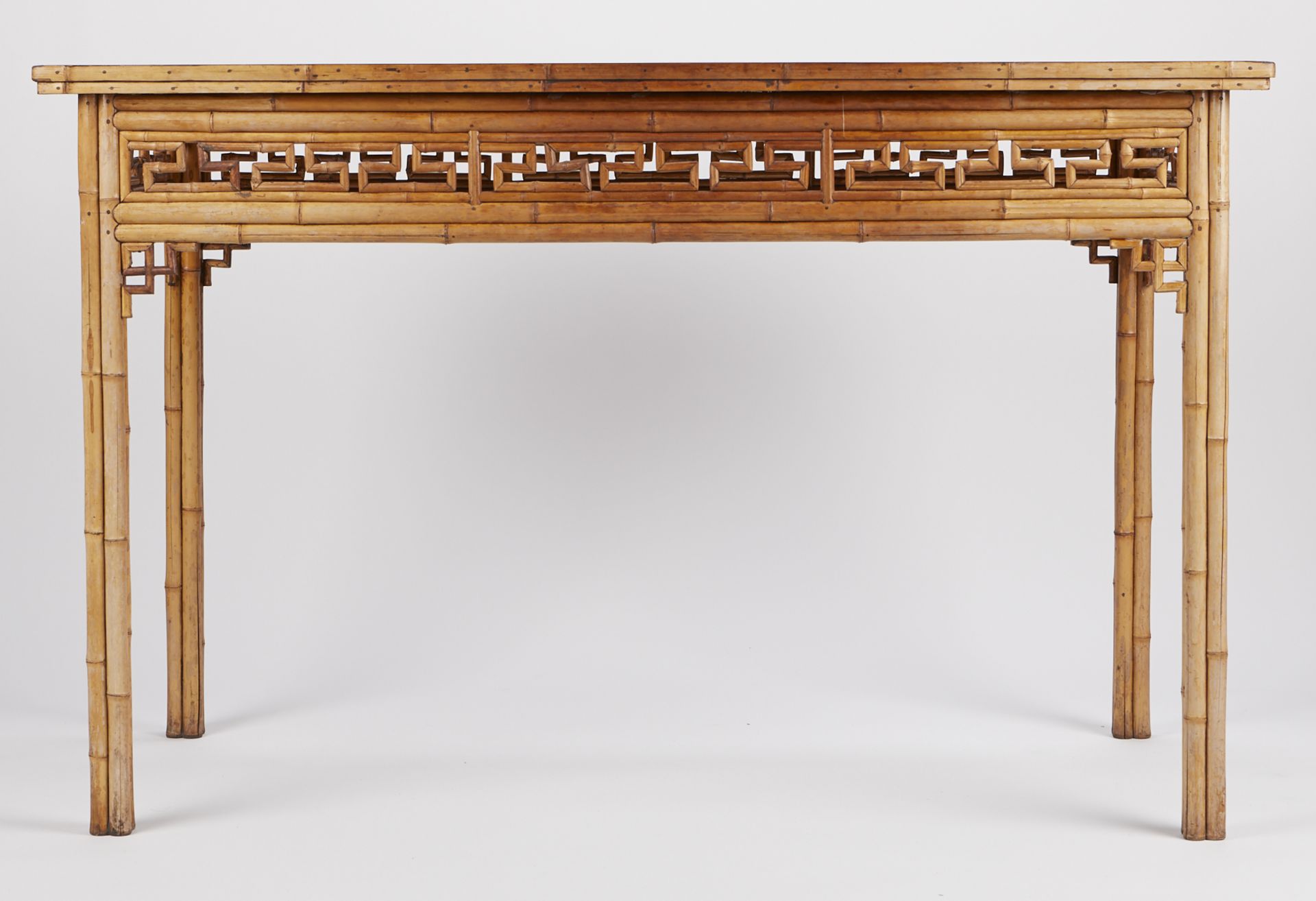 Chinese Bamboo Lacquer Rectangular Table - Image 4 of 7