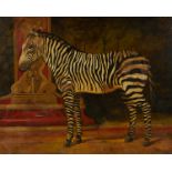 William Skilling Zebra Oil on Canvas Painting