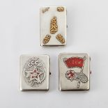 Grp: 3 Sterling Silver Russia Cigarette Cases