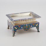 Russian Silver Enamel Card Tray