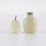 Group of 2 Chinese Pale Jade Snuff Bottles