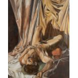 Large Male Nude Oil Painting