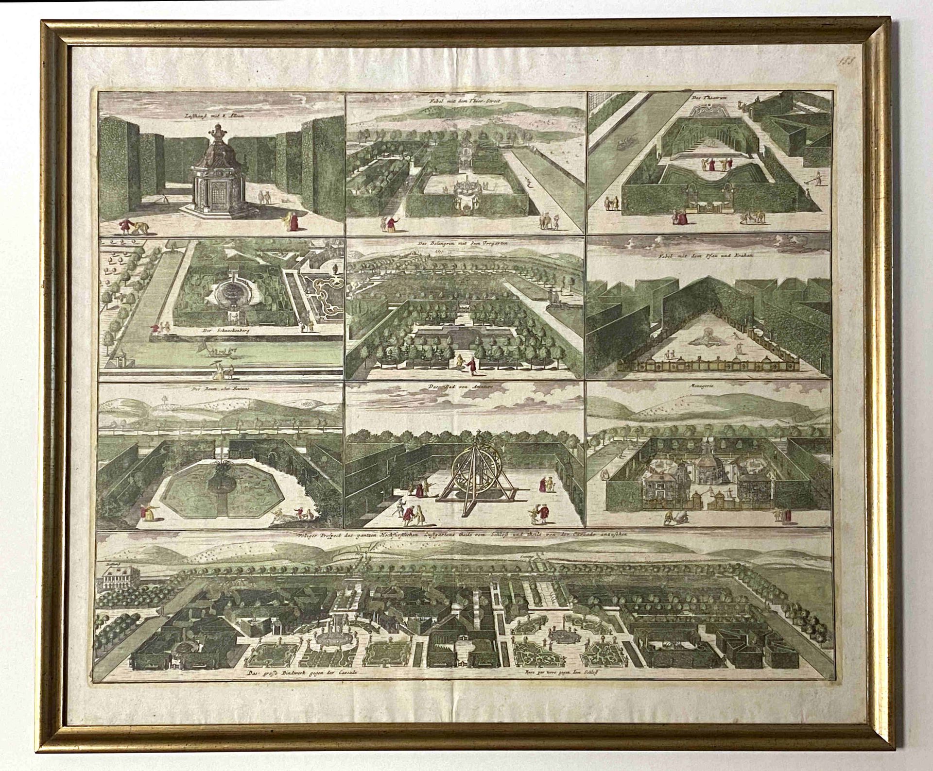 Johann  Baptist  Homann, Der   Lustgarten  der  herzoglichen  Residenz   in  Hildburghausen - Bild 2 aus 3