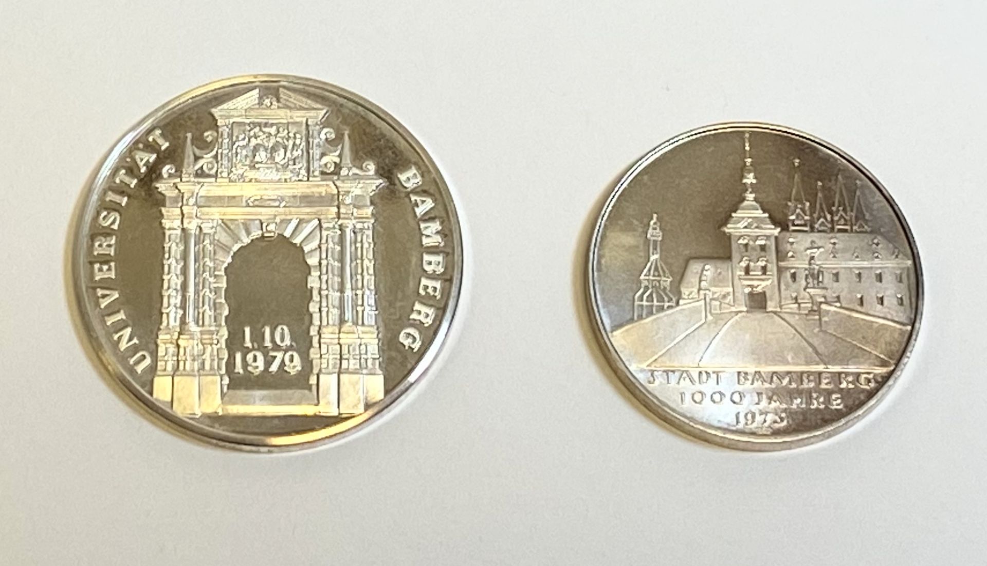  Zwei  Silber - Medaillen  Bamberg