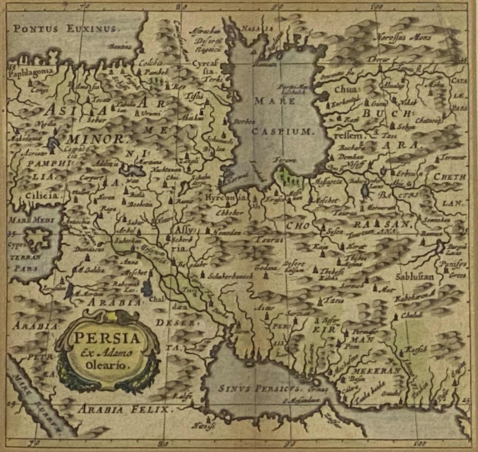Adam  Olearius, Kupferstichkarte   Persien  (um  1630) - Bild 2 aus 2