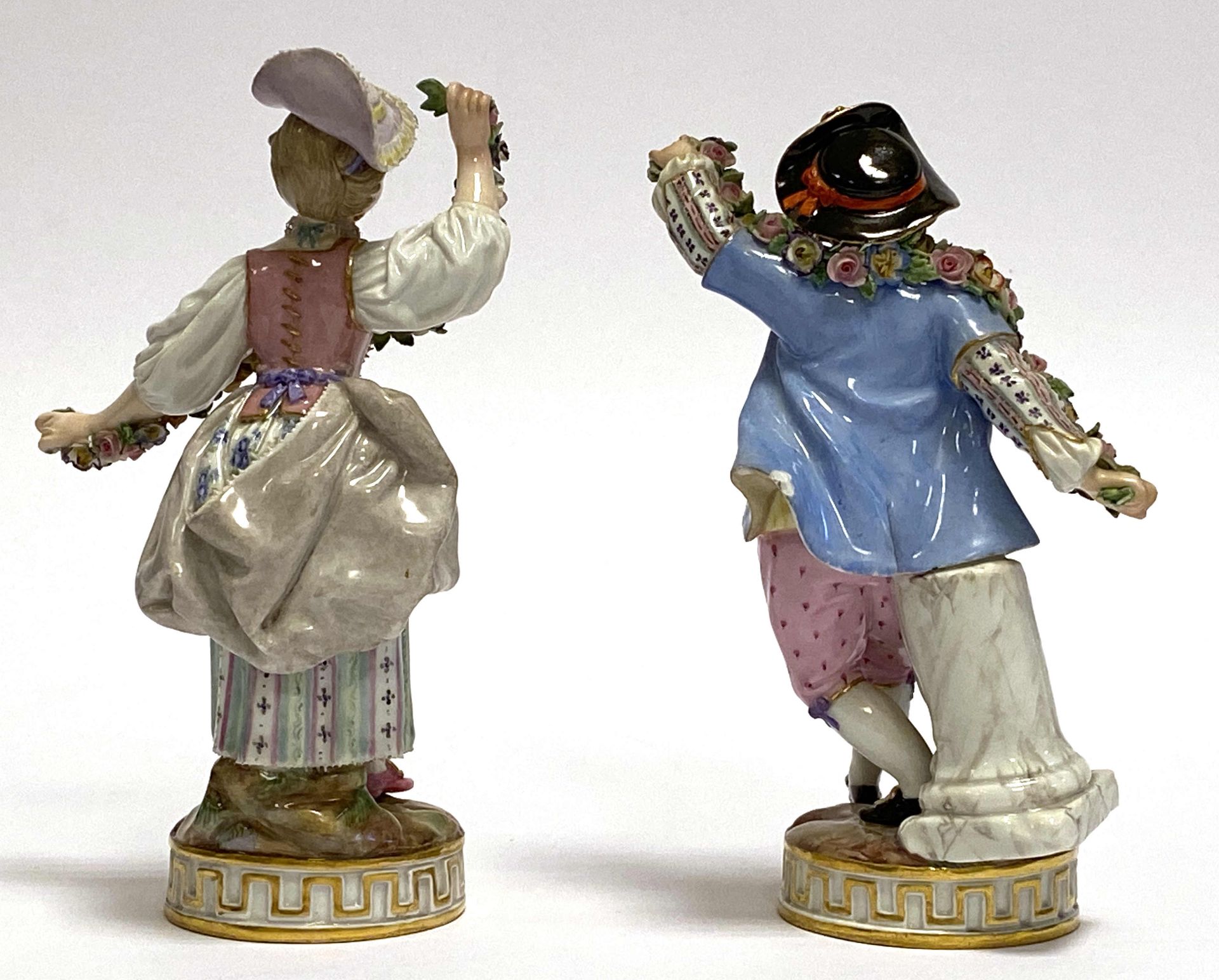 Figurenpaar   Meissen: Tanzender  Gärtner  und  tanzende   Gärtnerin - Bild 2 aus 3