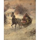 Gustav Prucha, Winterliche Schlittenfahrt im Einspänner