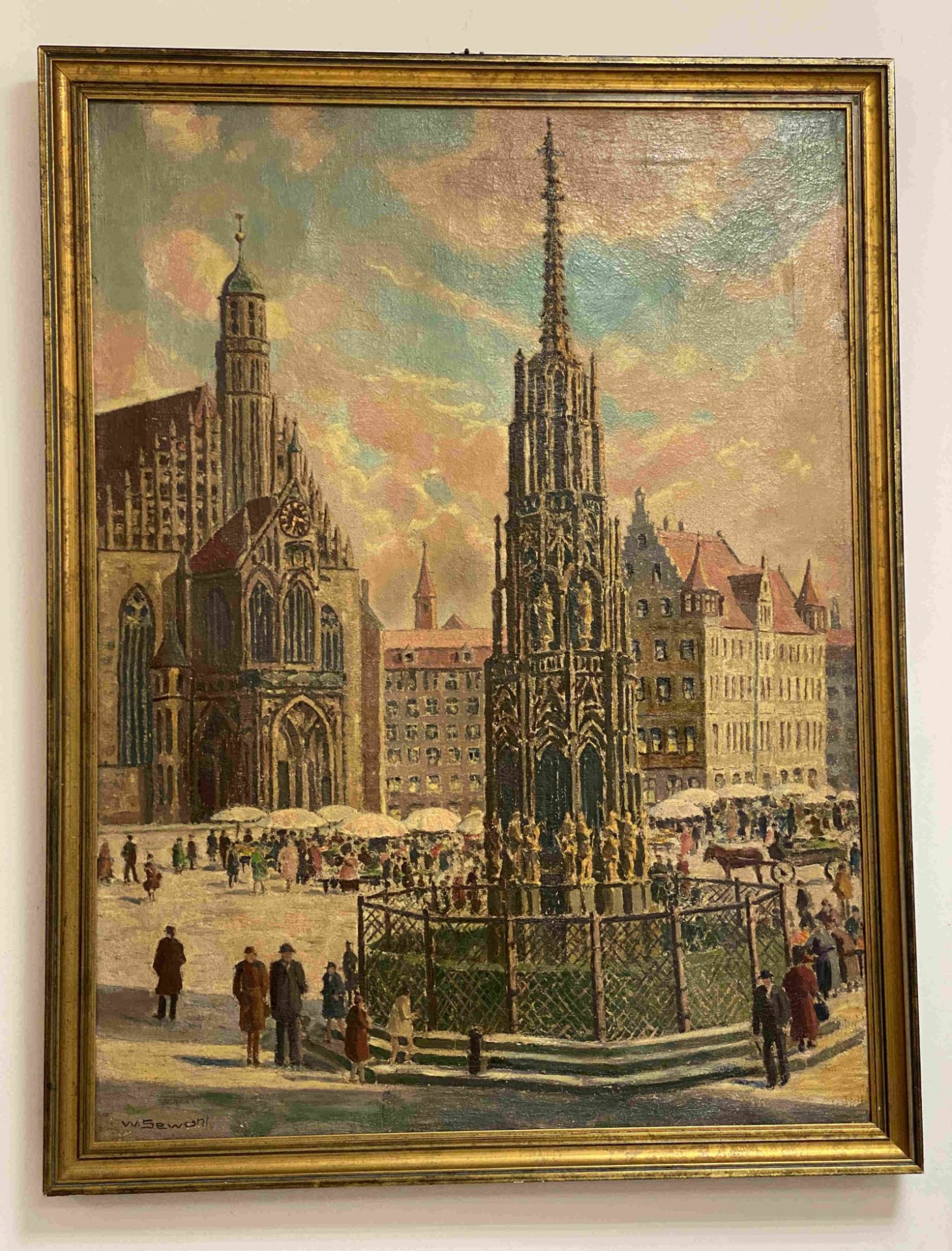 Waldemar Sewohl, Der Schöne Brunnen am Hauptmarkt in Nürnberg - Image 2 of 3