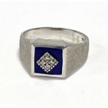Weissgold - Ring mit Email und Diamanten
