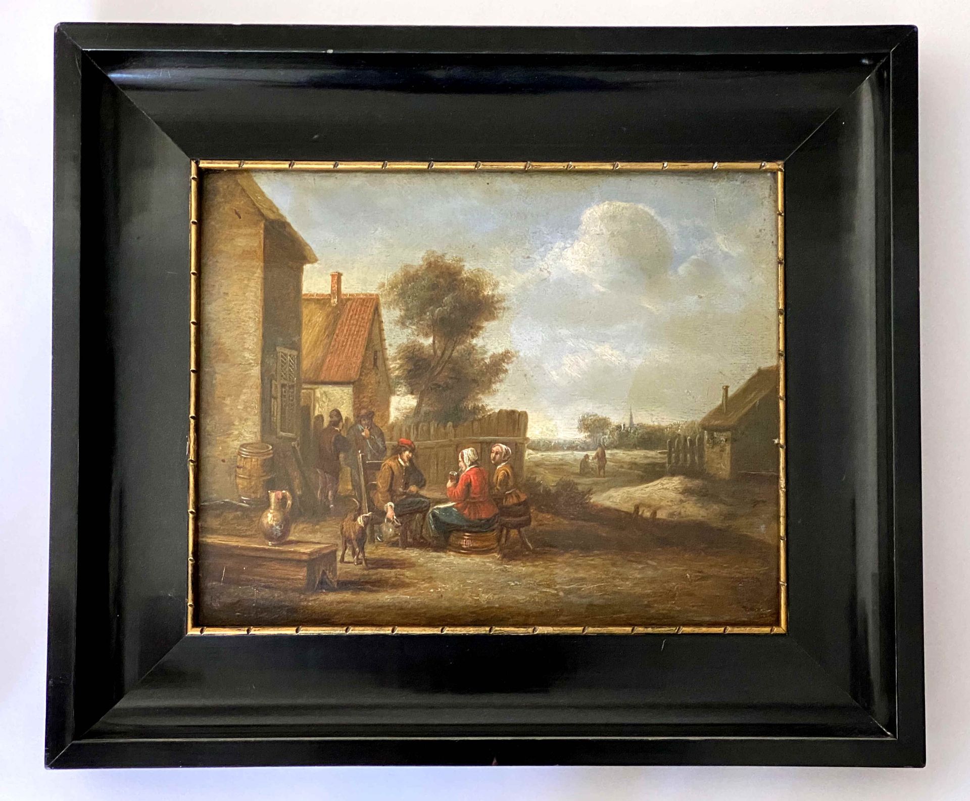 David Teniers der Ältere, Dörflicher Treffpunkt am Bauernhaus - Image 3 of 6