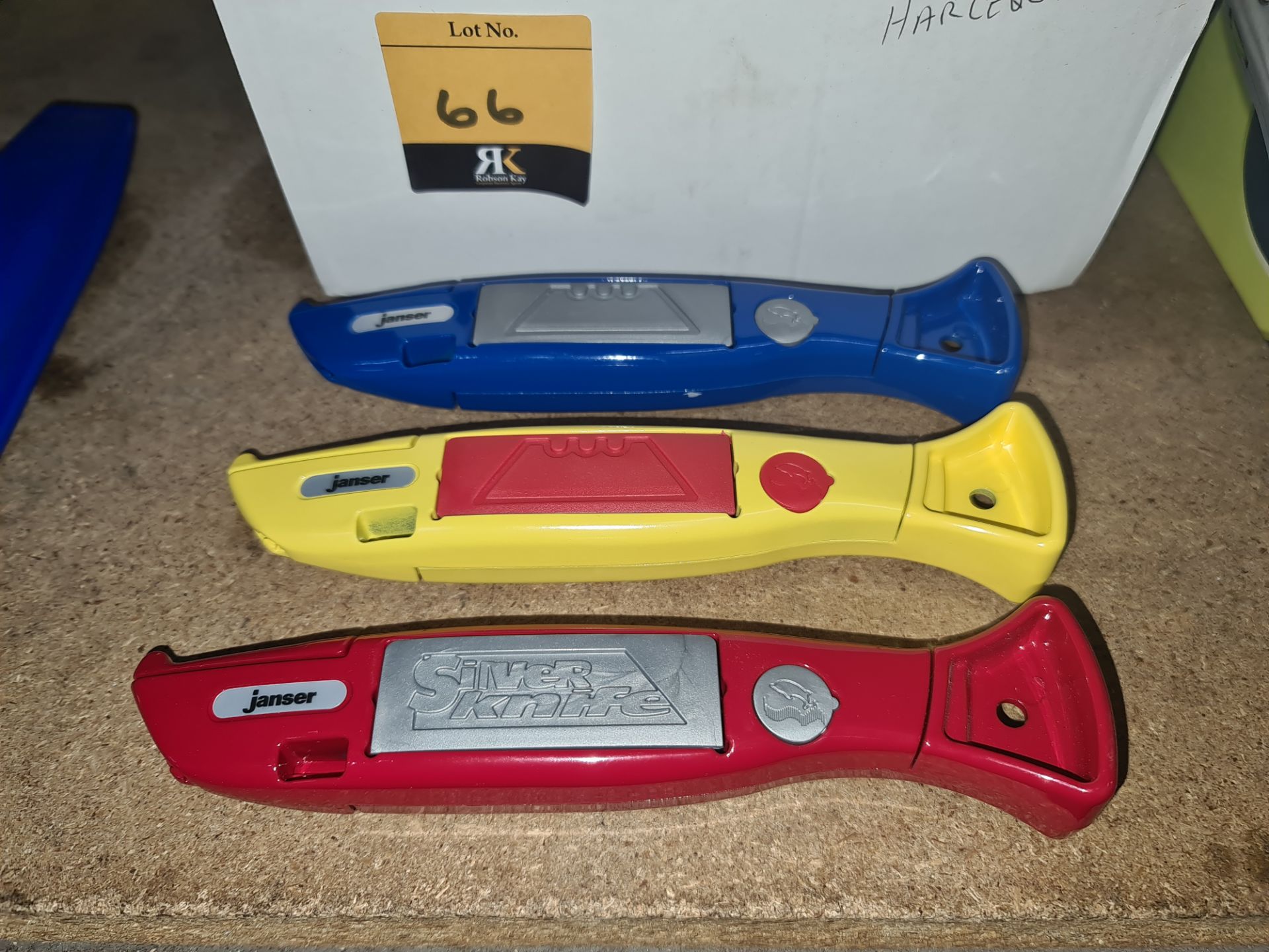 5 off assorted metal knives each with a plastic case - this lot consists of handles only, no - Image 2 of 2