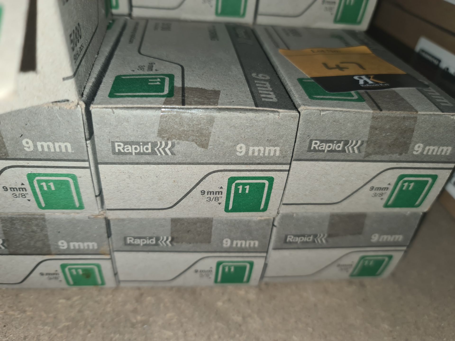 16 boxes of Rapid 9mm flooring staples, each box containing 5,000 piecesLots 31 - 328 comprise the - Image 2 of 3