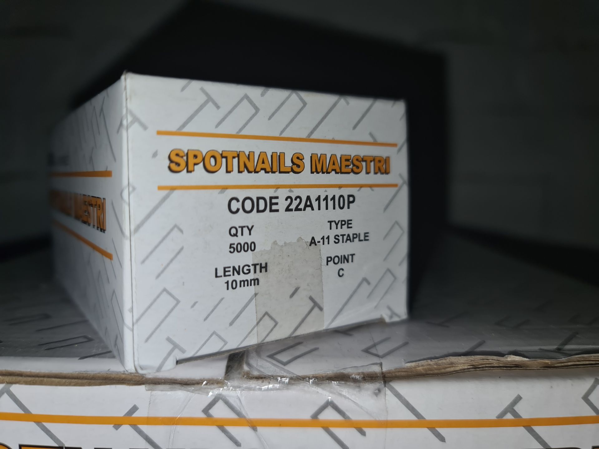 20 boxes of Maestri Spotnails, each box containing 5,000 type A-11.C 10mm staples. Product code - Image 4 of 4
