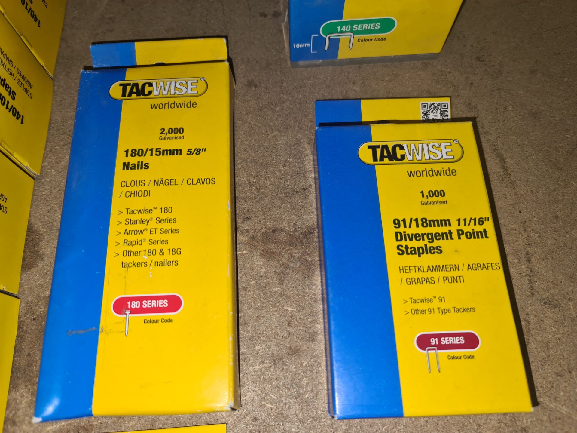 6 assorted boxes of TACWISE nails & staples as picturedLots 31 - 328 comprise the total assets of - Image 4 of 5