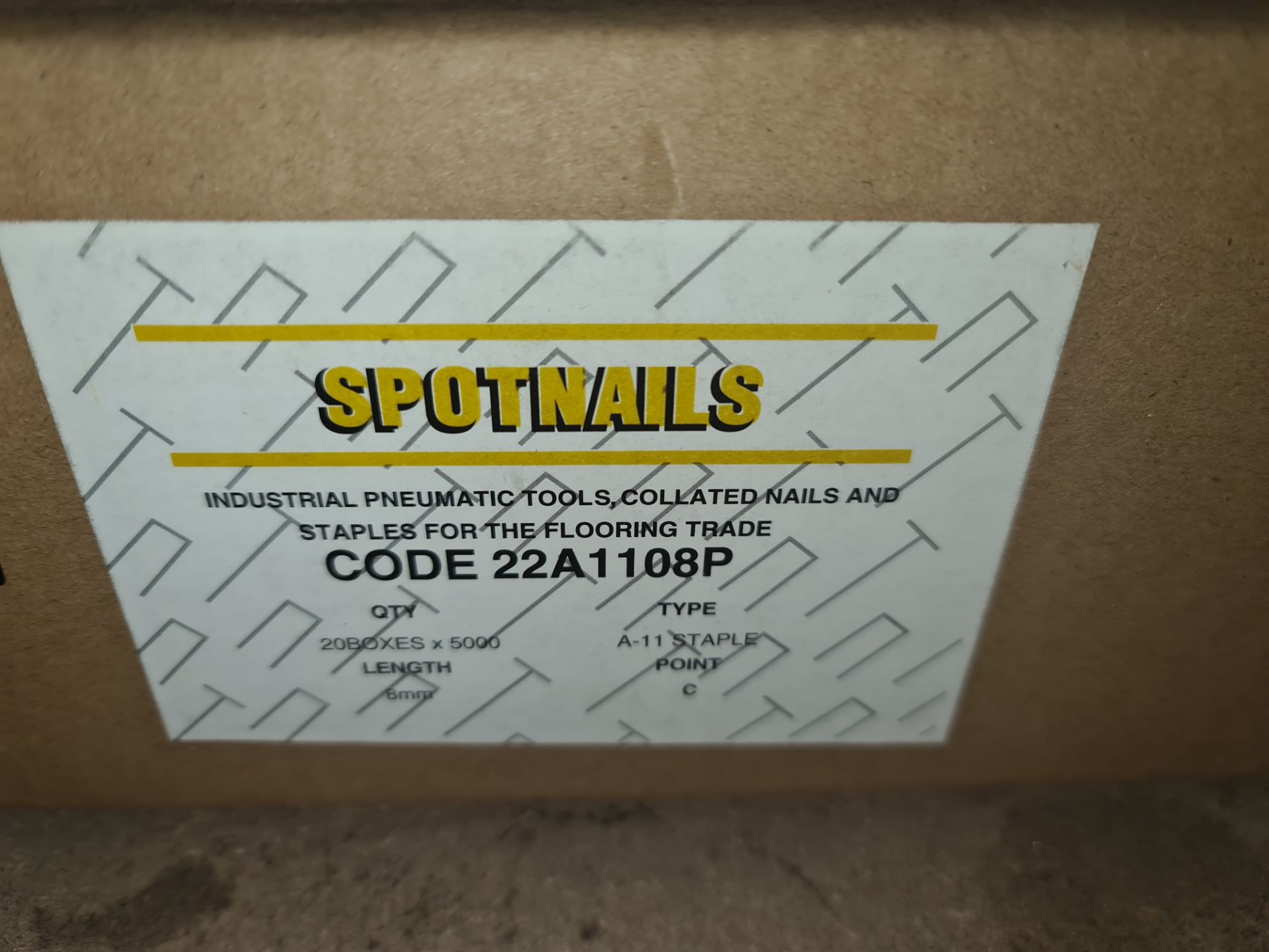 20 boxes of Maestri Spotnails, each box containing 5,000 type A-11.C 8mm staples. Product code - Image 2 of 2