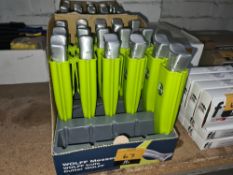 16 off Wolff silver finish knives each with a green plastic case. NB this lot consists of handles