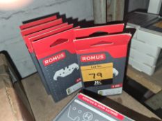 4 boxes of Romus blades, product code 92416Lots 31 - 328 comprise the total assets of a flooring