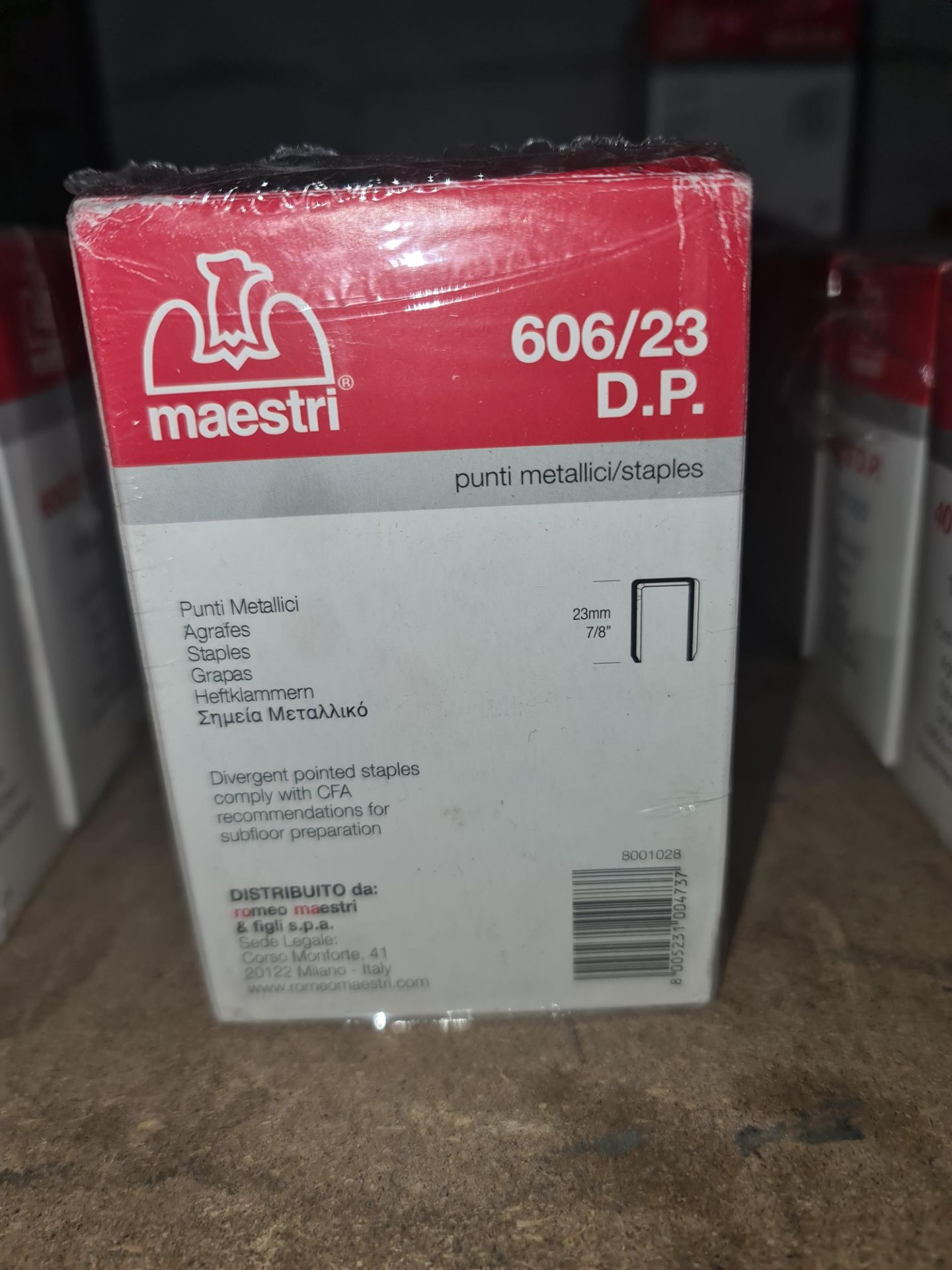 8 boxes of Maestri 606/23 DP staples, each box containing 4,800 staplesLots 31 - 328 comprise the - Image 2 of 2