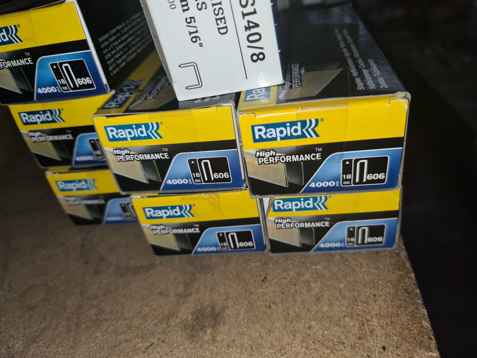 Mixed lot comprising 7 boxes of Rapid High Performance 18mm 606 staples & 1 box of galvanised 140/ - Image 4 of 4