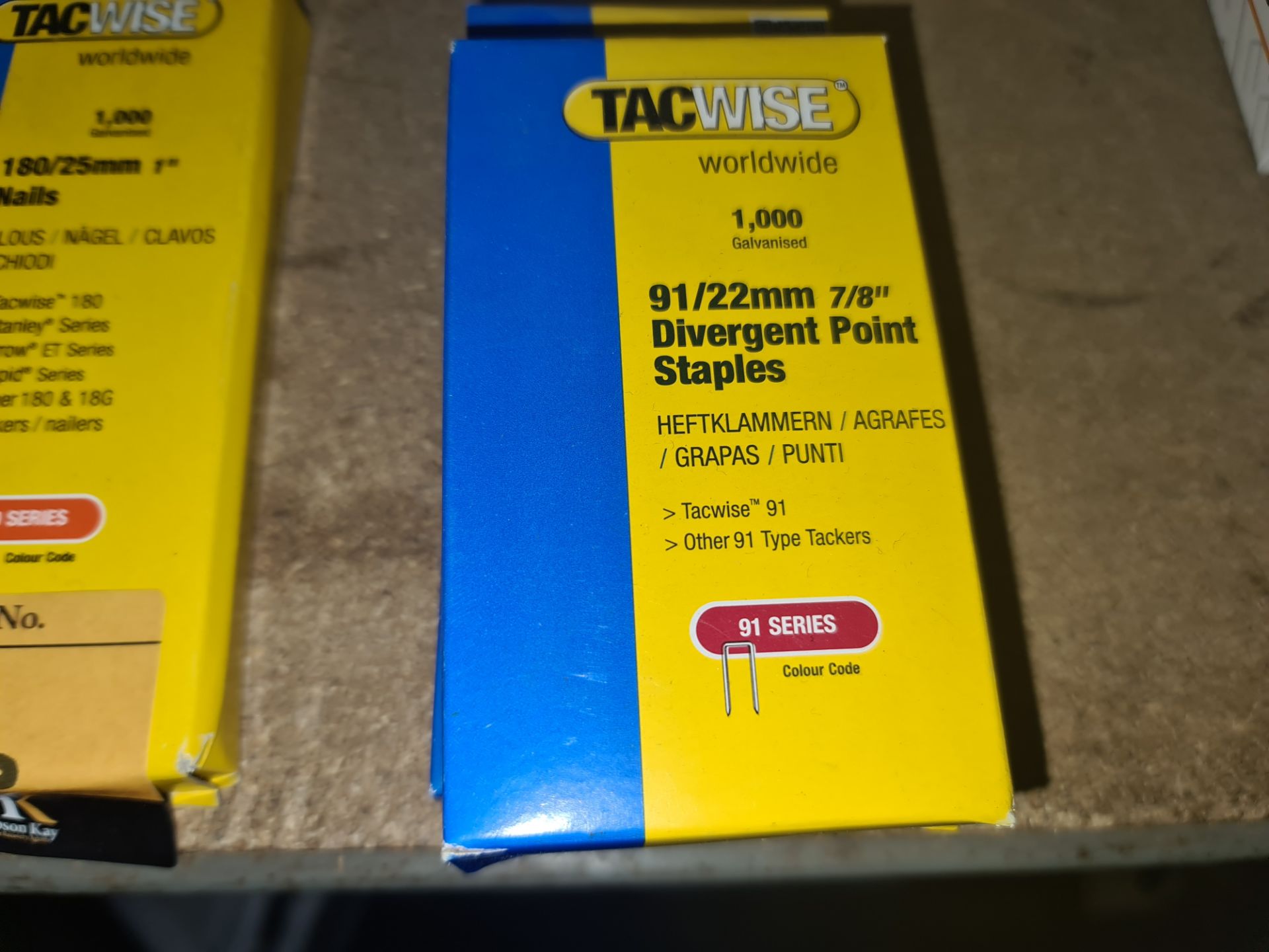 6 assorted boxes of TACWISE nails & staples as picturedLots 31 - 328 comprise the total assets of - Image 3 of 5