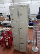 Staff locker system comprising 8 lockers in total NB. These lockers require the use of padlocks (not
