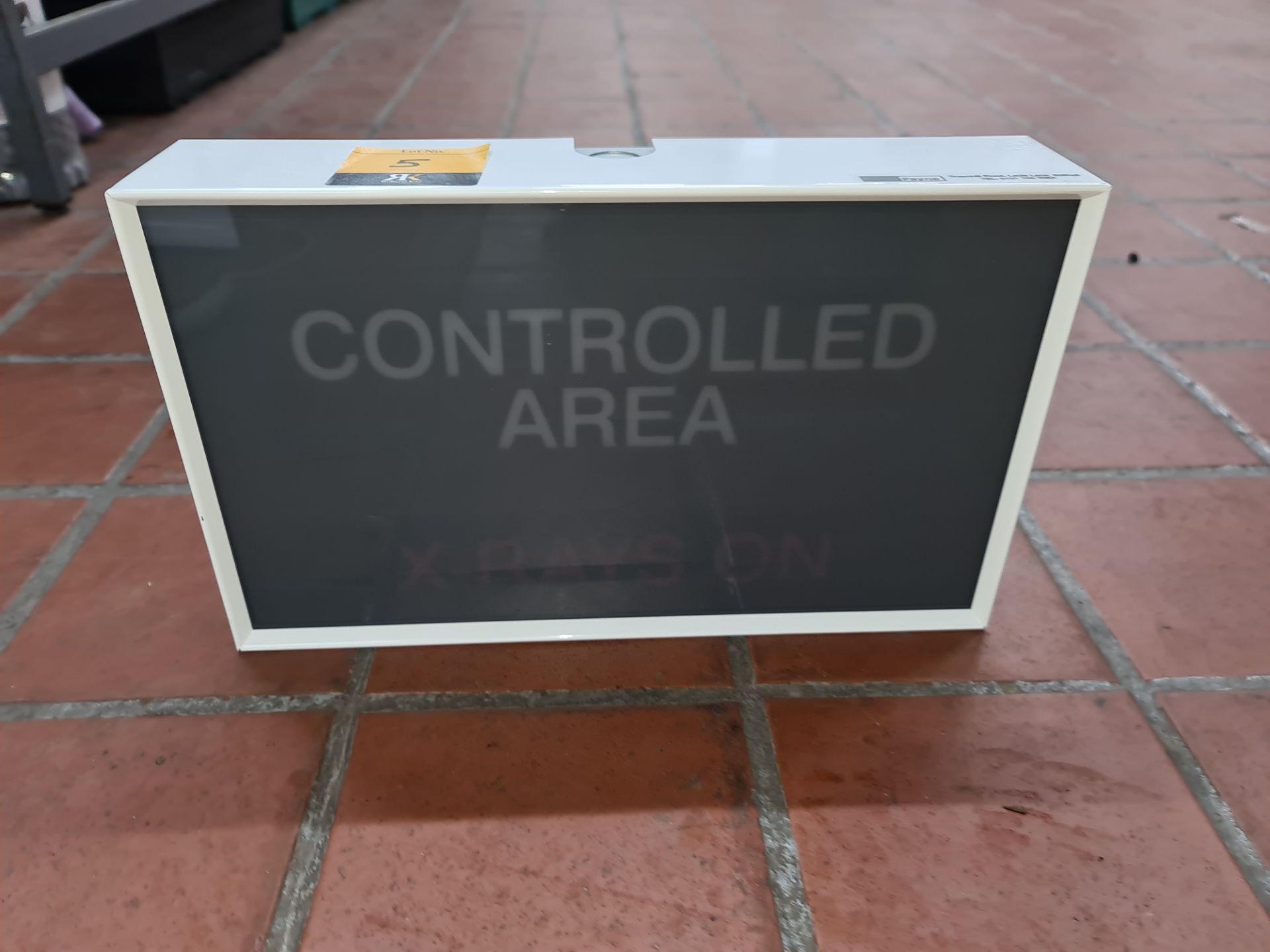 X-ray "Controlled Area" illuminated wall-mountable sign