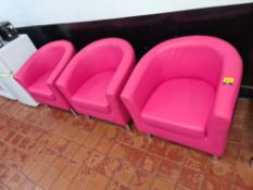 3 off pink matching tub chairs