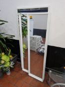 3 off assorted white framed rectangular mirrors, measuring between 400mm x 1500mm & 700mm x 1600mm