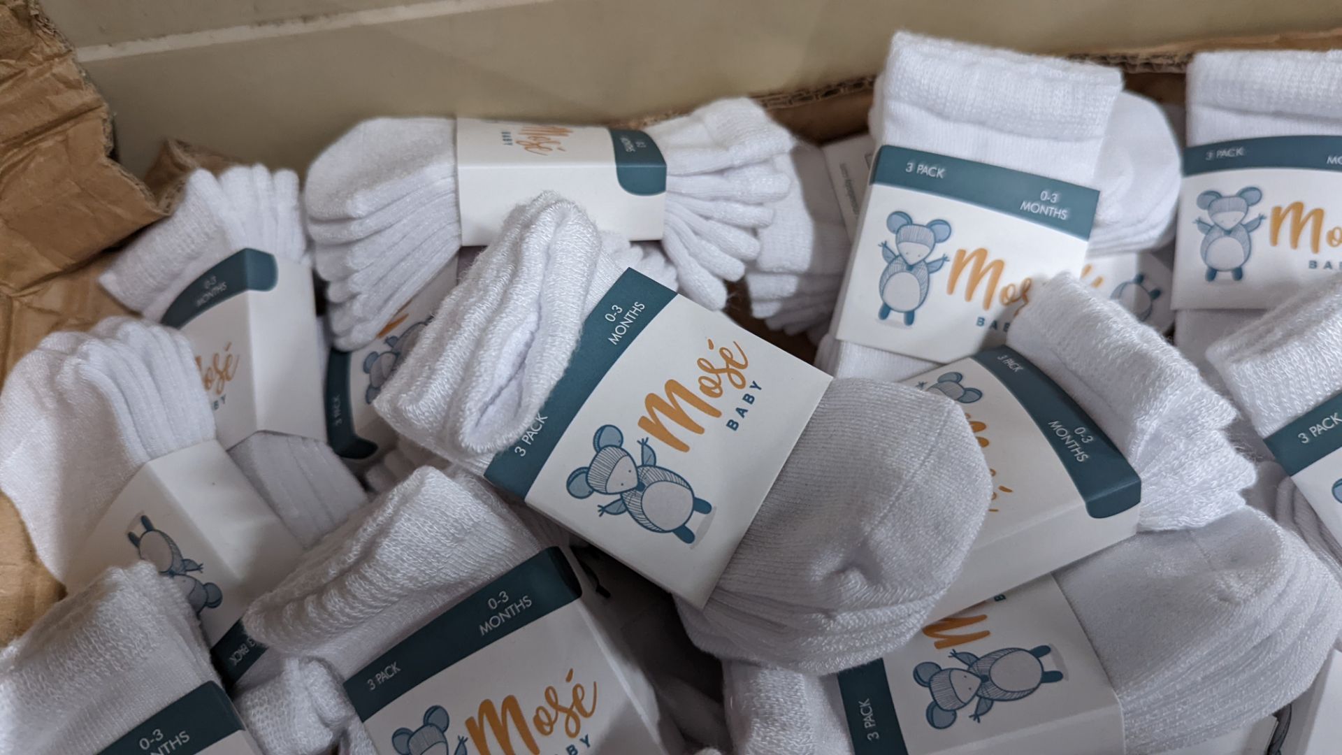 50 off Mosé Baby white sock three packs. Each pack consists of 3 pairs of white socks suitable for - Image 5 of 5