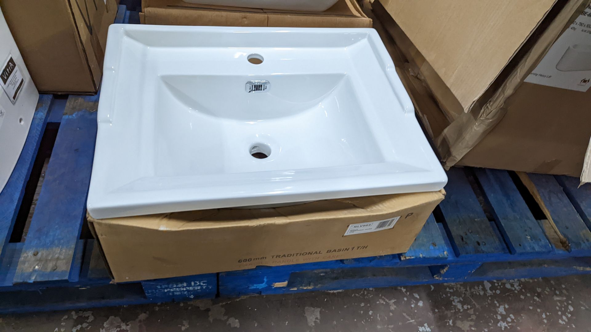 Pair of assorted white basins - Image 3 of 7