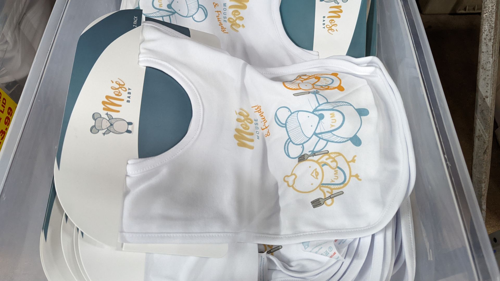 58 off Mosé Baby bibs twin packs. Retail price £10 per twin pack. Each twin pack comprises one pla - Image 4 of 5