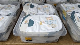 55 off Mosé Baby bibs twin packs. Retail price £10 per twin pack. Each twin pack comprises one pla
