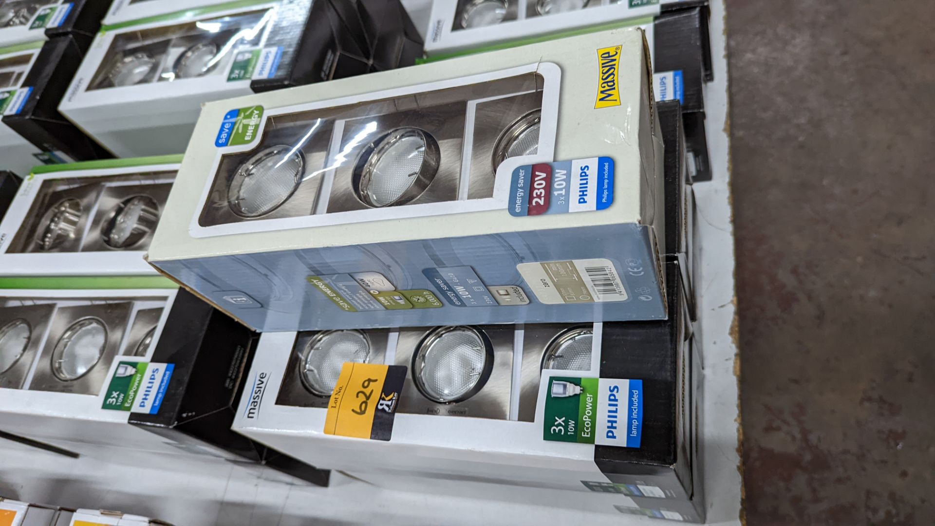 13 off Philips 3x10w Eco Power brushed chrome LED spotlights - this lot consists of 13 boxes which e - Image 2 of 4