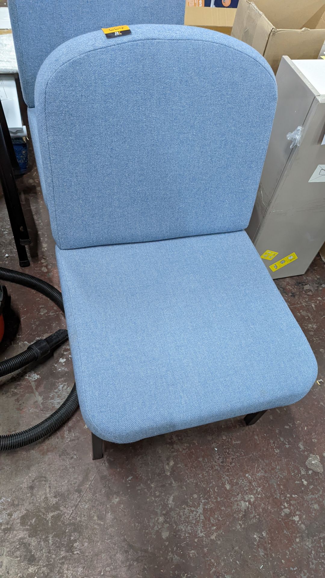 Pair of matching pale blue tweed reception chairs - Image 3 of 5