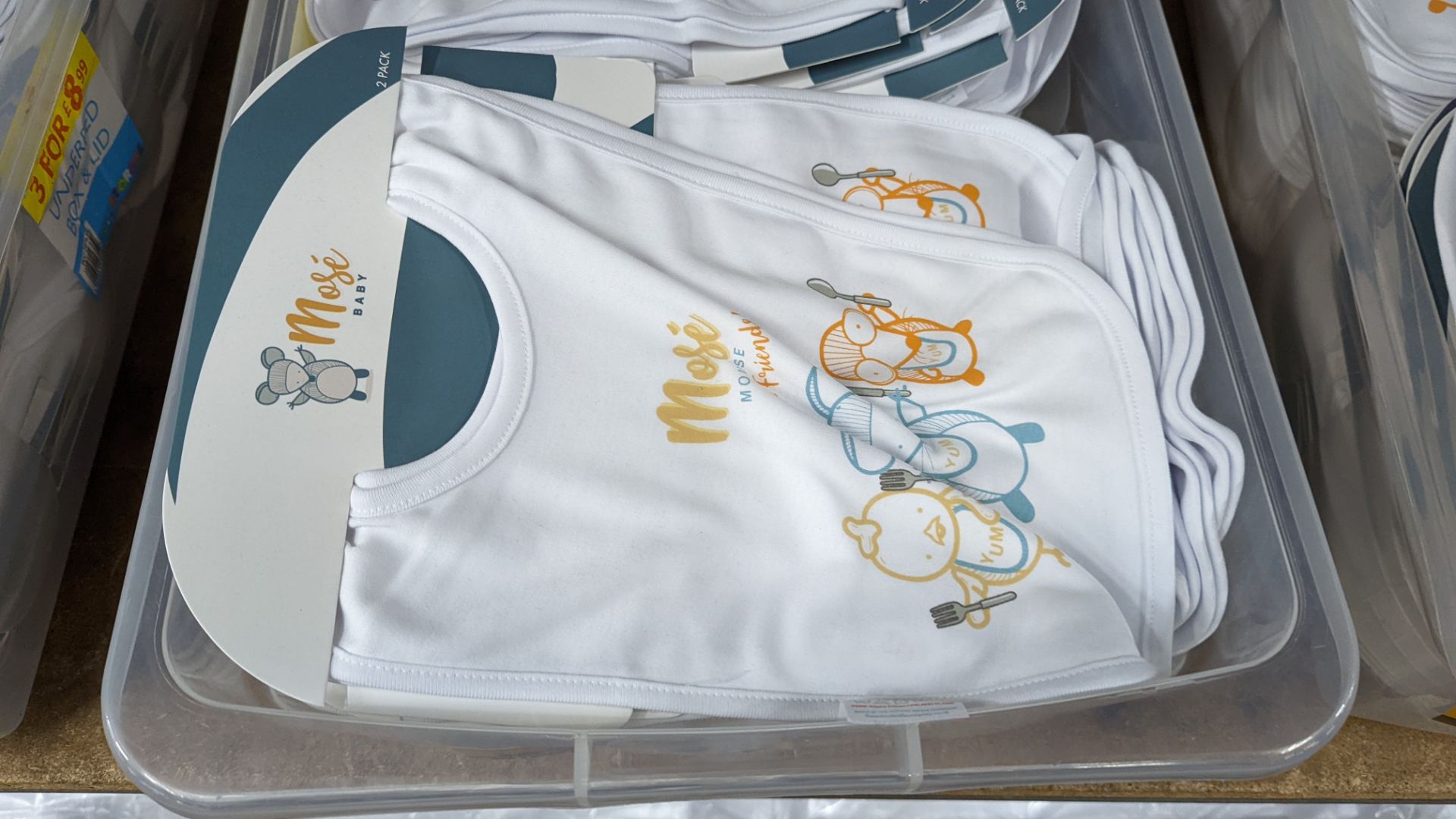 55 off Mosé Baby bibs twin packs. Retail price £10 per twin pack. Each twin pack comprises one pla - Image 3 of 5
