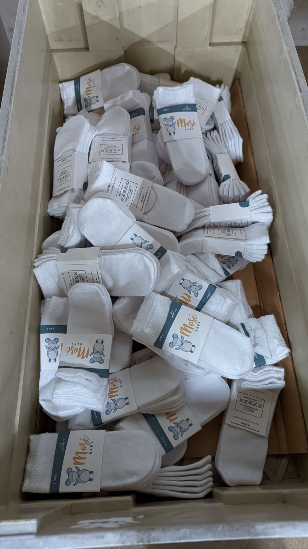 50 off Mosé Baby white sock three packs. Each pack consists of 3 pairs of white socks suitable for - Image 4 of 4
