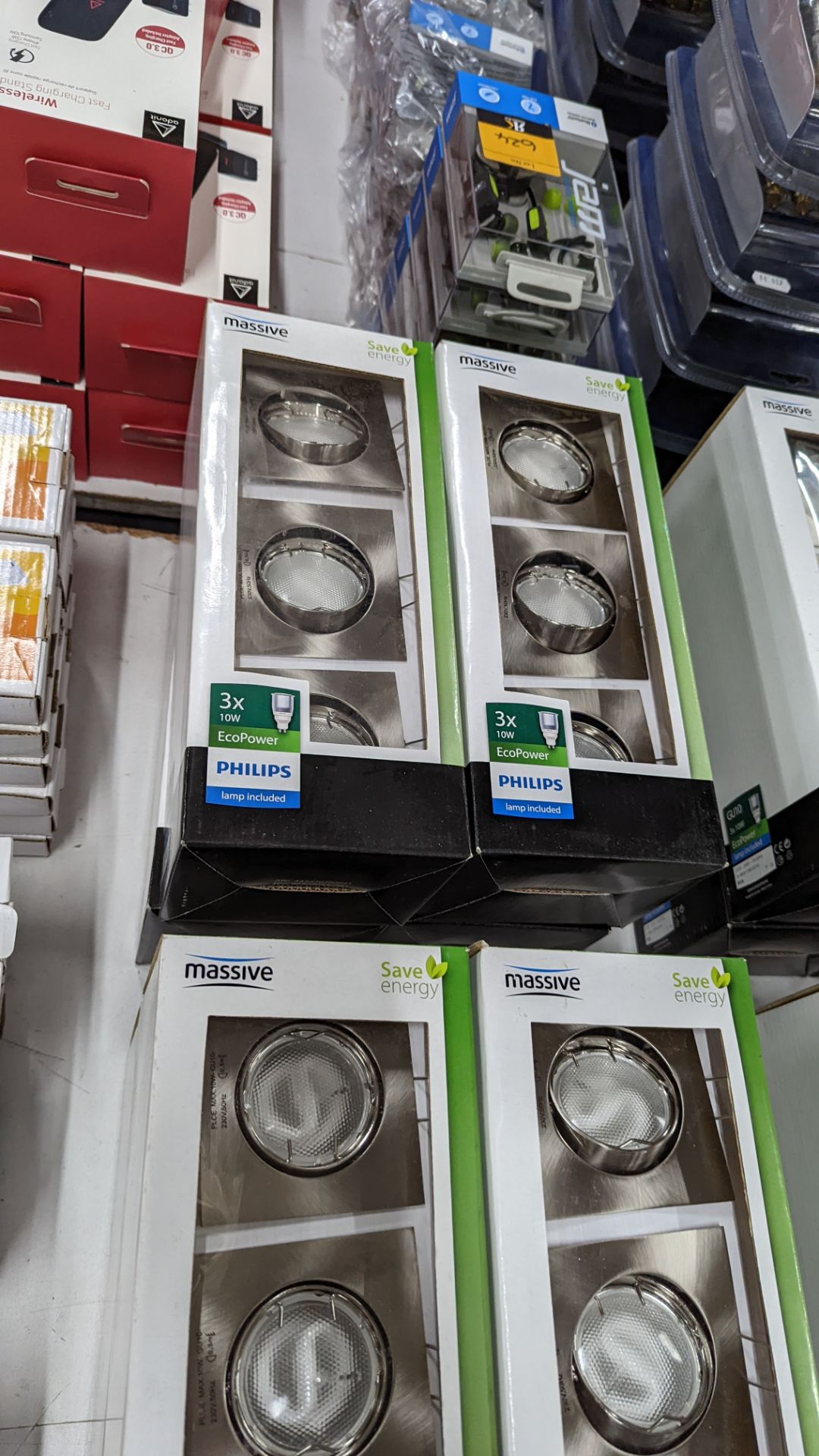 13 off Philips 3x10w Eco Power brushed chrome LED spotlights - this lot consists of 13 boxes which e - Image 4 of 4