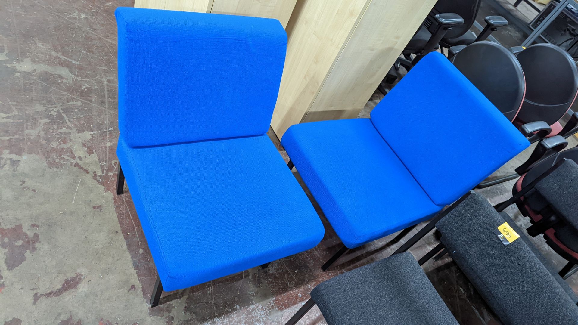 Pair of royal blue fabric visitor's/reception chairs