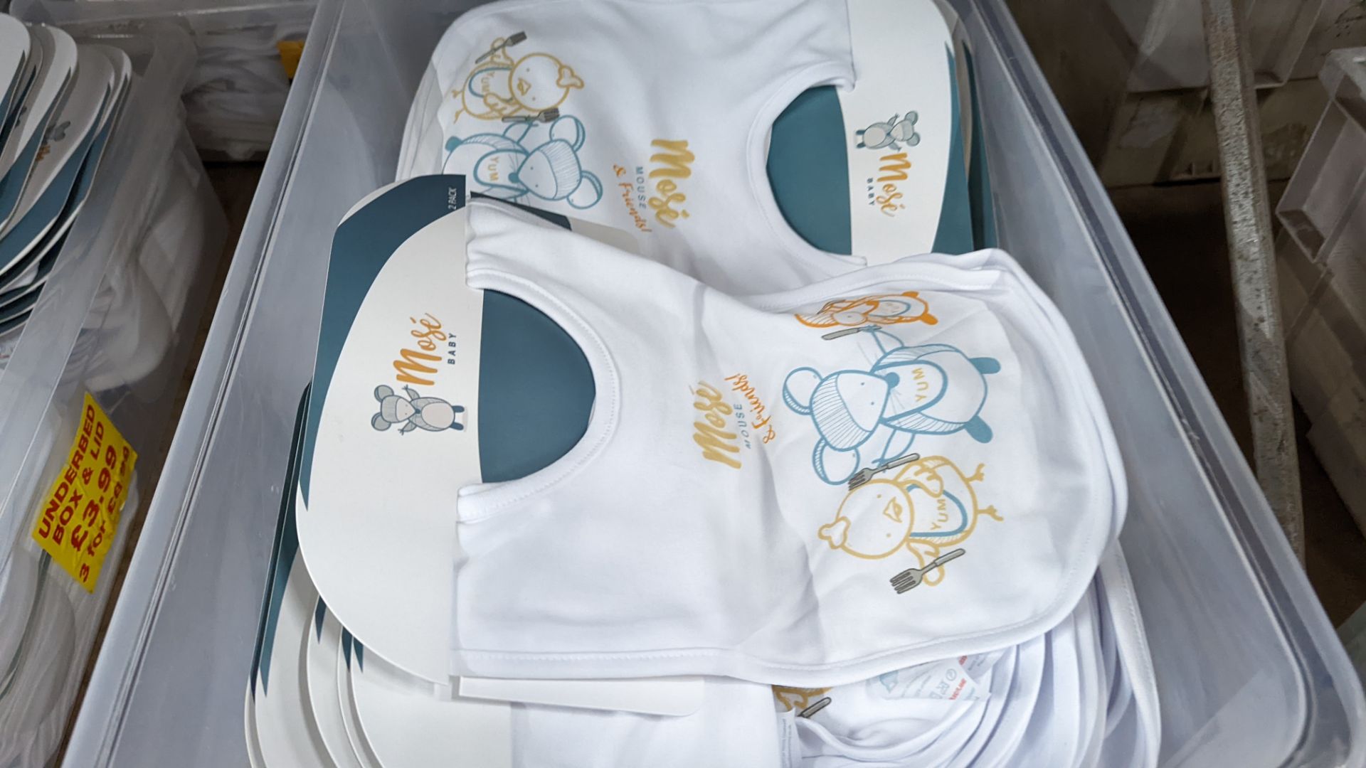 58 off Mosé Baby bibs twin packs. Retail price £10 per twin pack. Each twin pack comprises one pla - Image 3 of 5