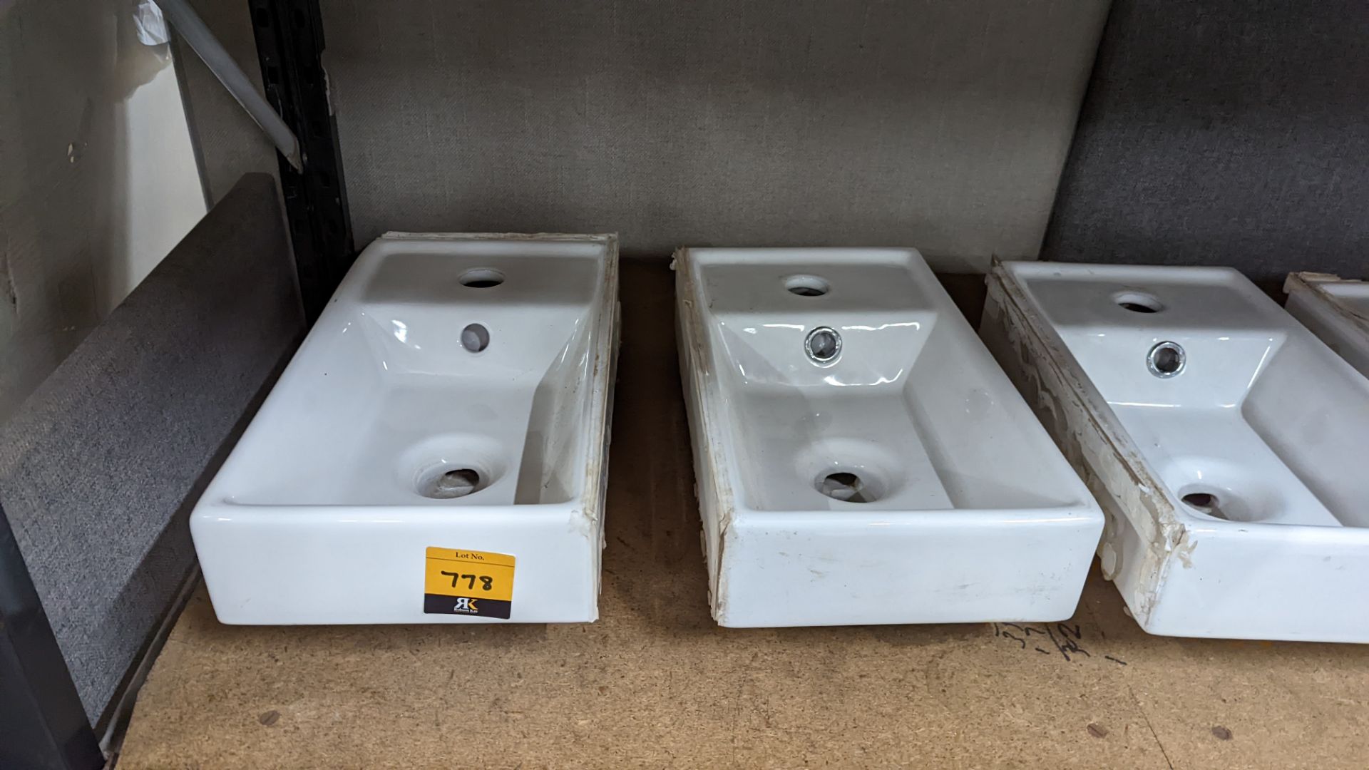 6 off compact rectangular handwashing basins - Image 3 of 6