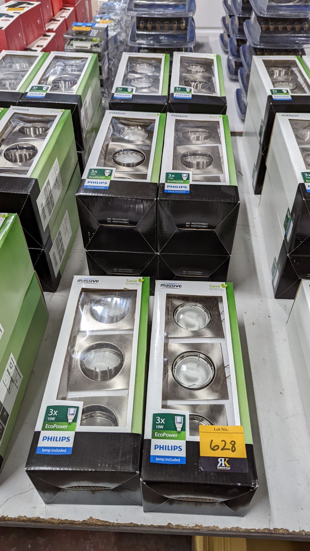 10 off Philips 3x10w Eco Power brushed chrome LED spotlights - this lot consists of 10 boxes which e - Image 2 of 5