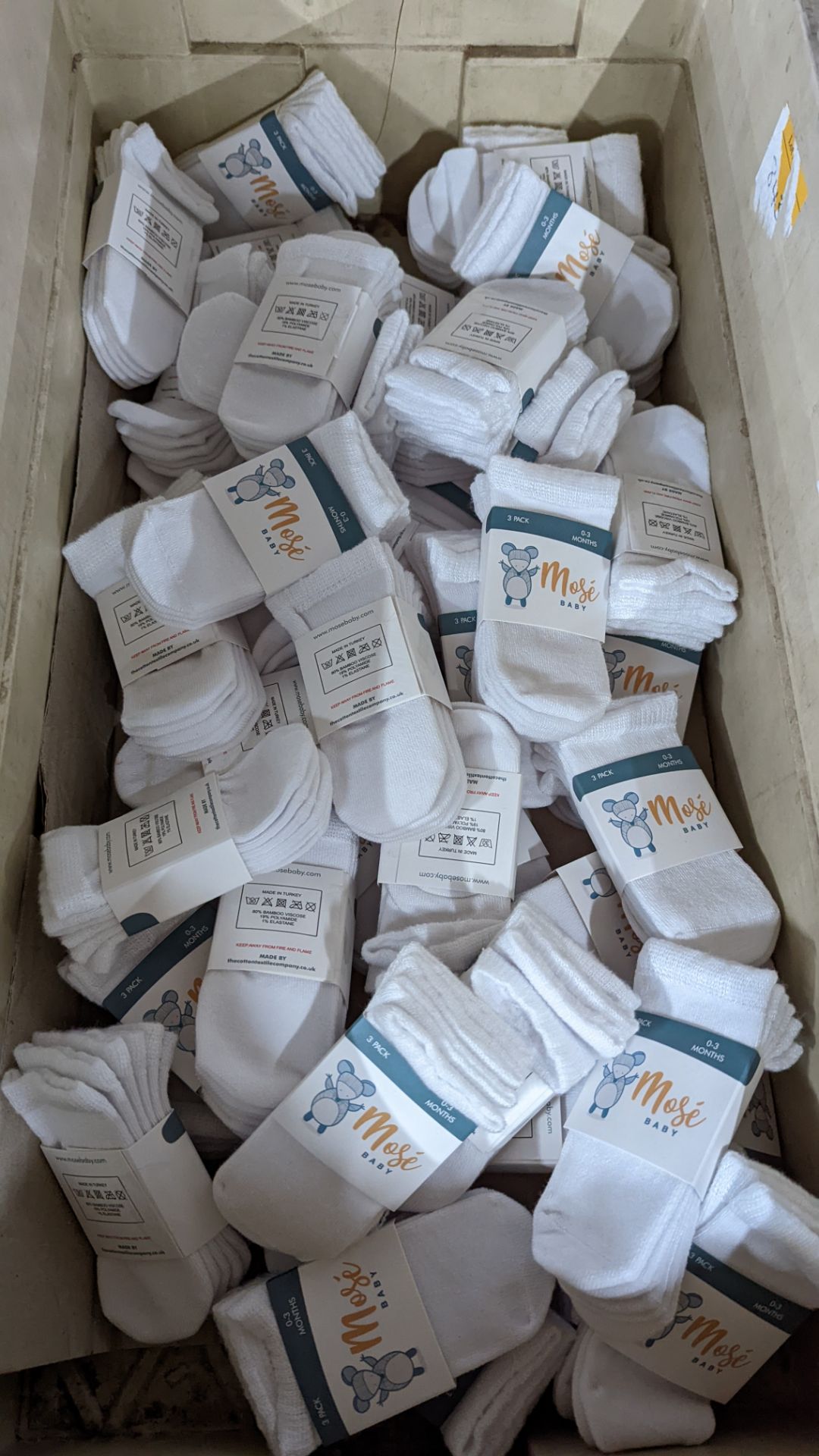 50 off Mosé Baby white sock three packs. Each pack consists of 3 pairs of white socks suitable for - Image 4 of 4