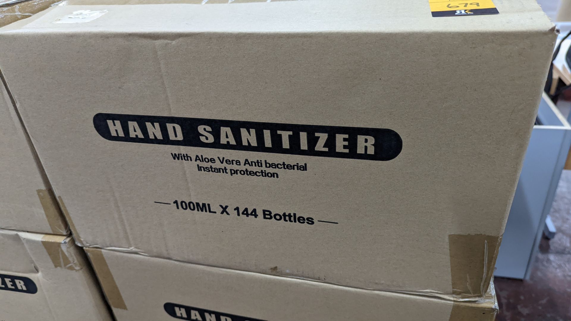 4 boxes, each containing 144 off 100ml bottles of hand sanitiser (alcohol based) with aloe vera prot - Image 3 of 4