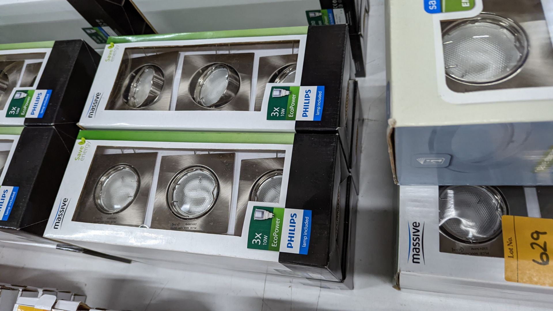 13 off Philips 3x10w Eco Power brushed chrome LED spotlights - this lot consists of 13 boxes which e - Image 3 of 4