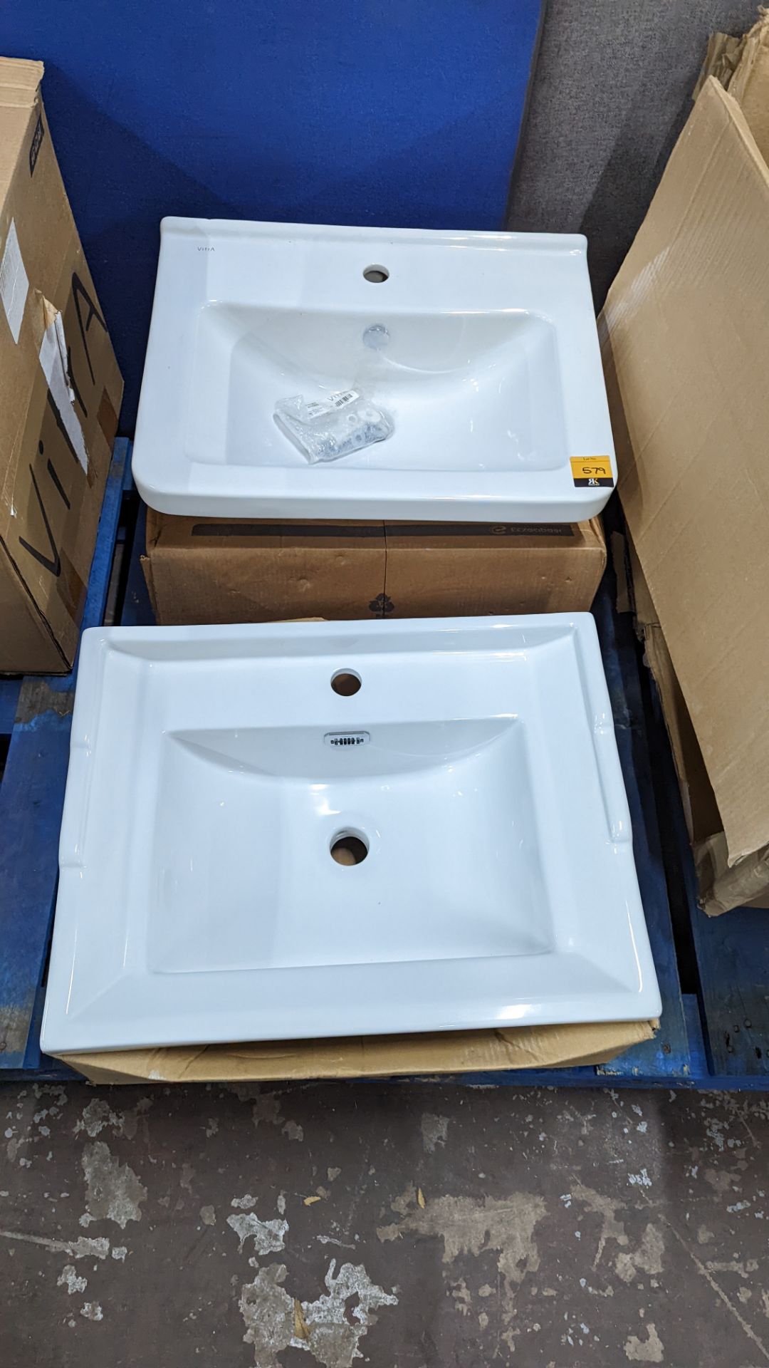 Pair of assorted white basins - Image 2 of 7