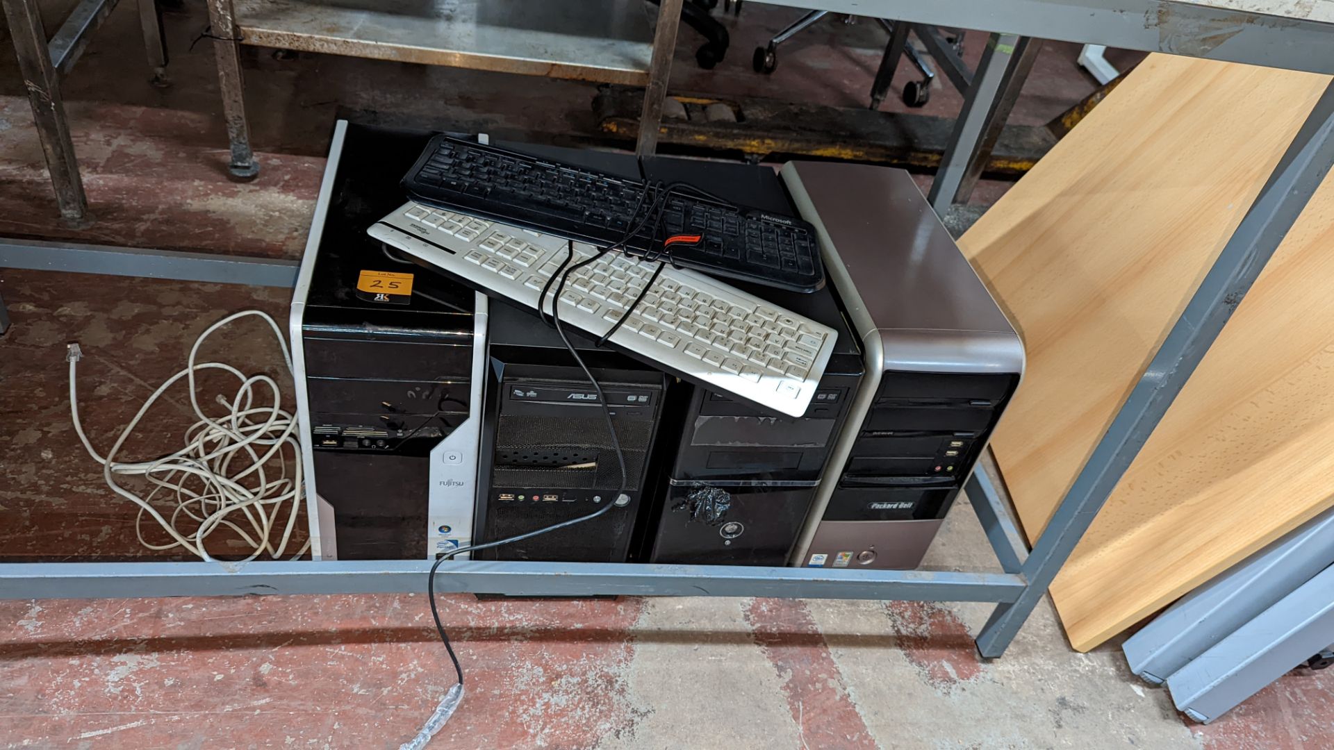 4 assorted desktop computers. NB no hard drives