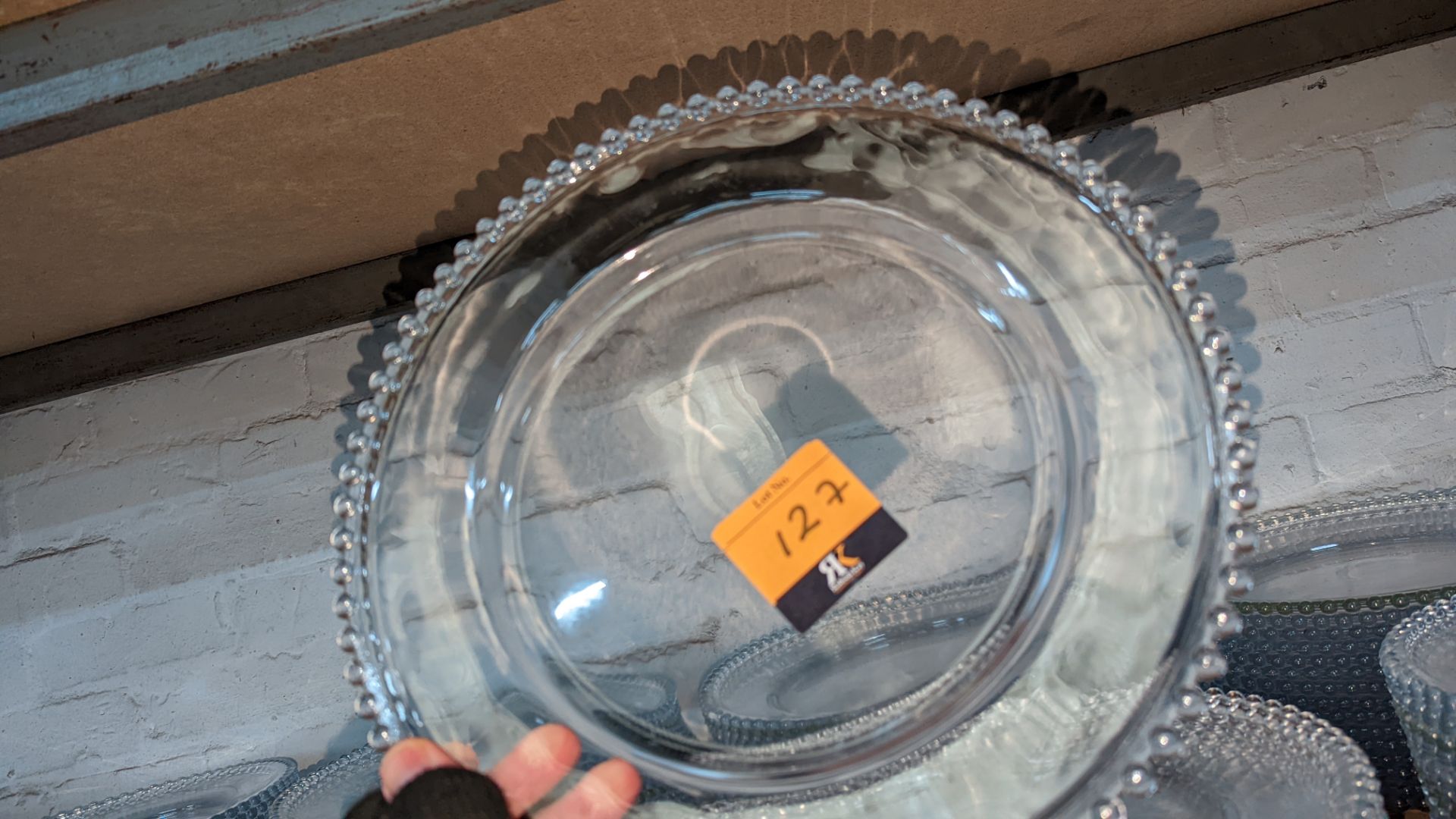 30 off glass plates each measuring approximately 32cm diameter. All the plates have a beading effec - Image 3 of 3