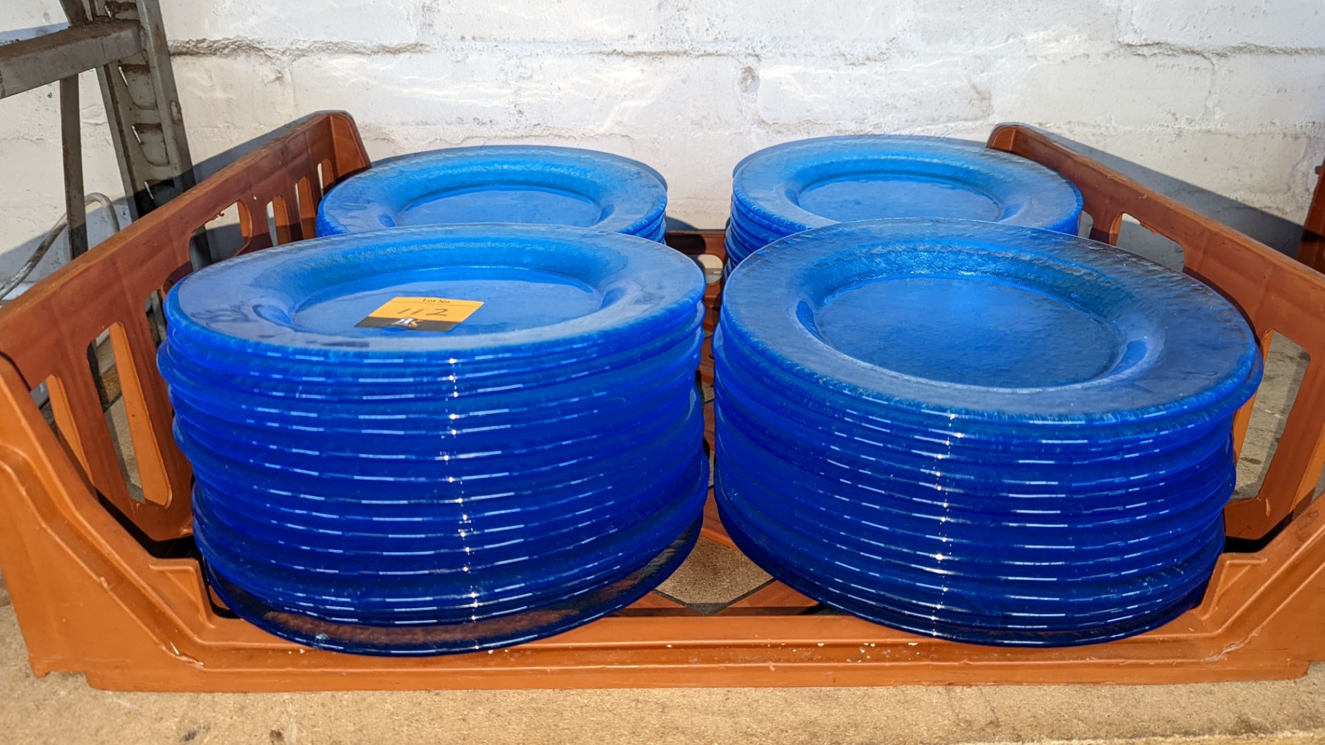 60 off blue glass plates each measuring approximately 26cm diameter - Image 2 of 3