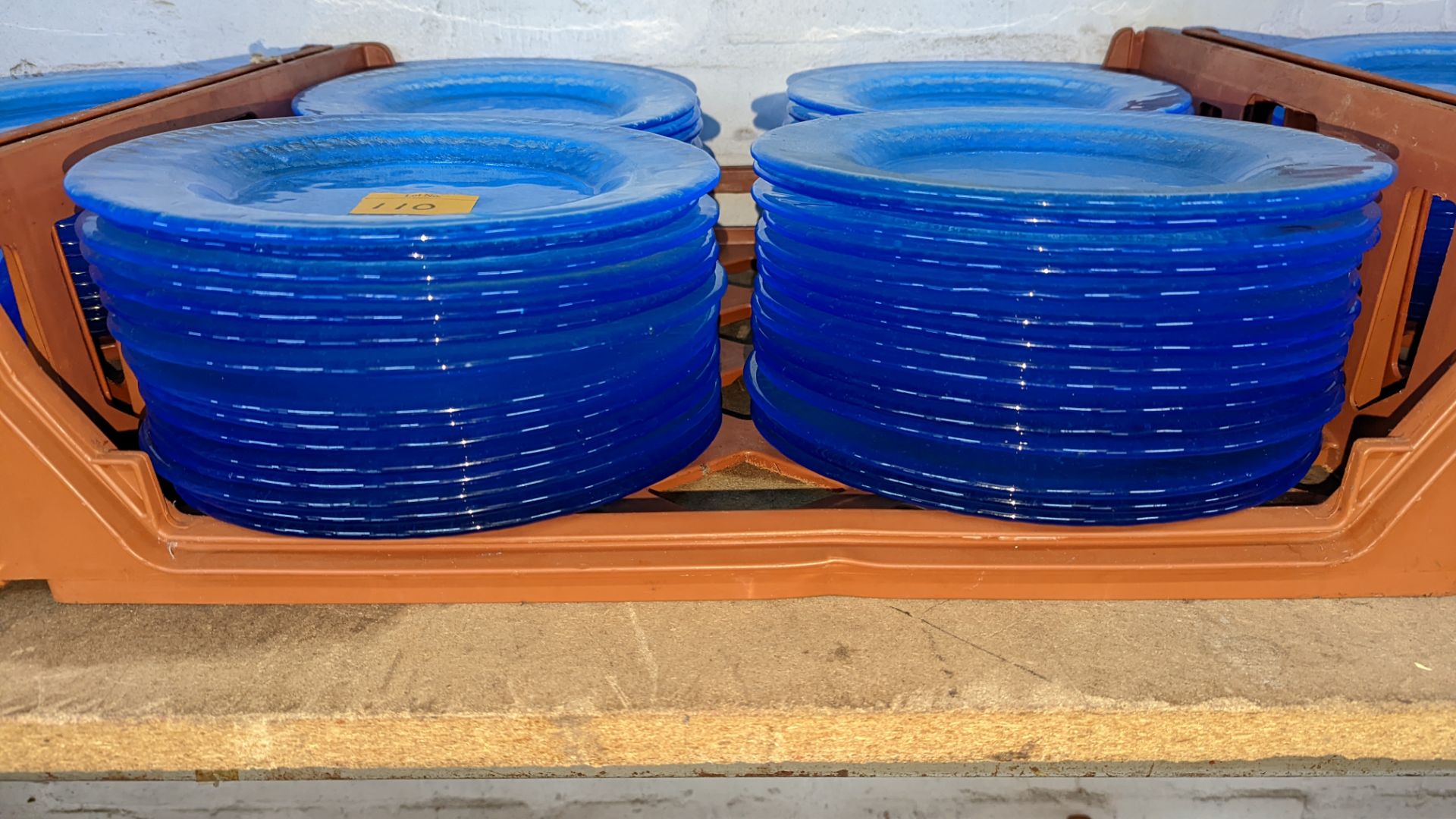 60 off blue glass plates each measuring approximately 26cm diameter - Image 2 of 3